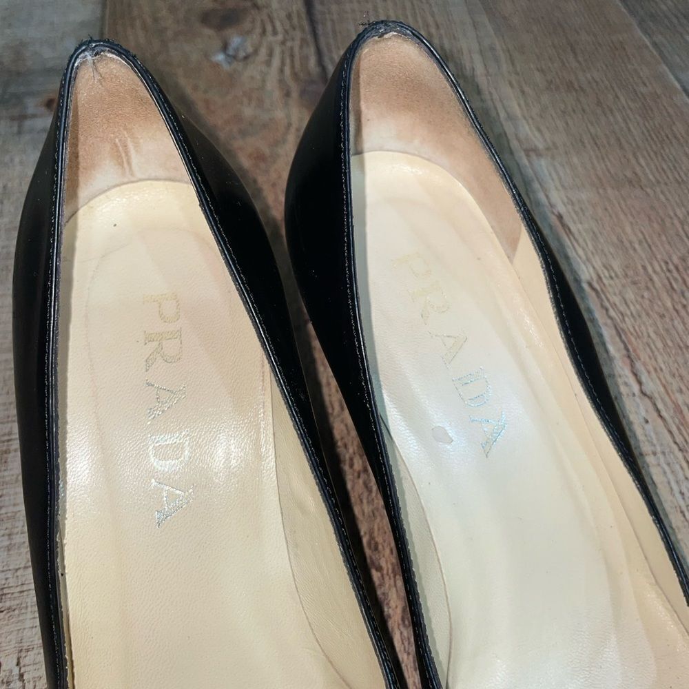 Prada square toe black pumps heels - Picture 8 of 11
